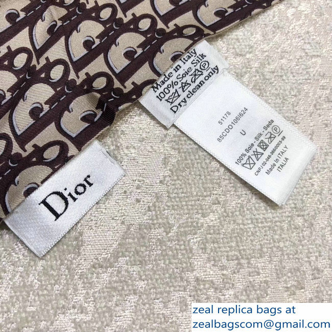 Dior Toile Oblique Mitzah Scarf In Burgundy Silk Twill 2018 - Click Image to Close