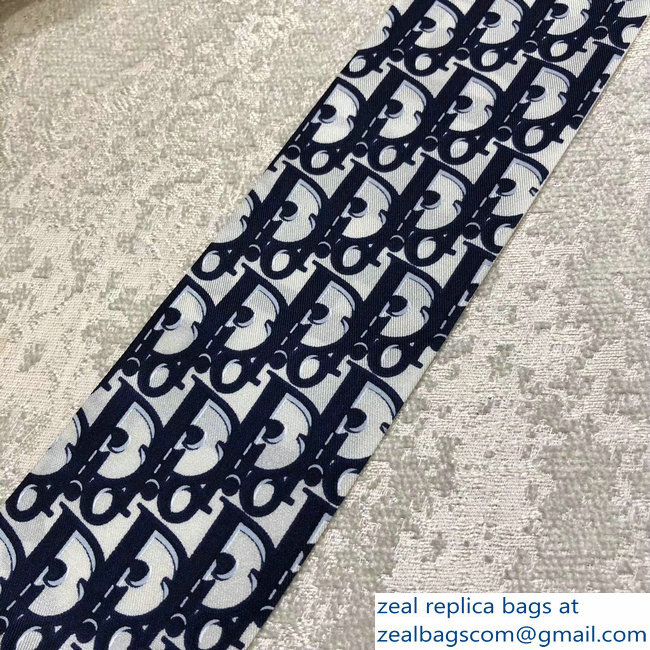 Dior Toile Oblique Mitzah Scarf In Navy Blue Silk Twill 2018 - Click Image to Close