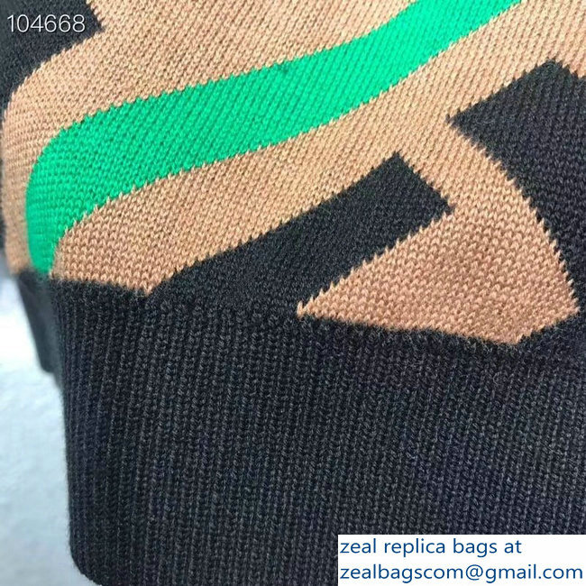 Fendi All Over FF Logo Sweater Green/Brown 2018 - Click Image to Close