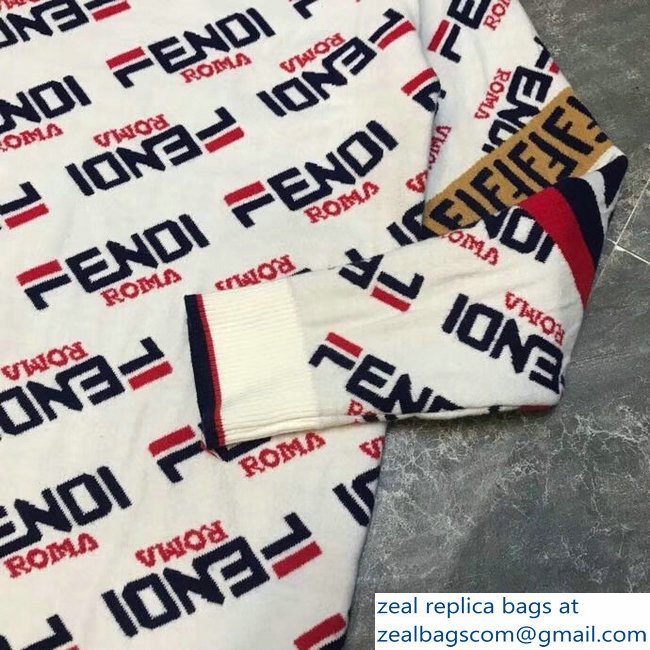 Fendi All-Over Fendi Mania Pattern Printed Pullover Sweater 2018