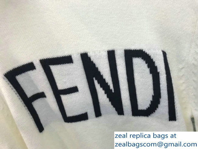 Fendi Black Logo Sweater White 2018 - Click Image to Close