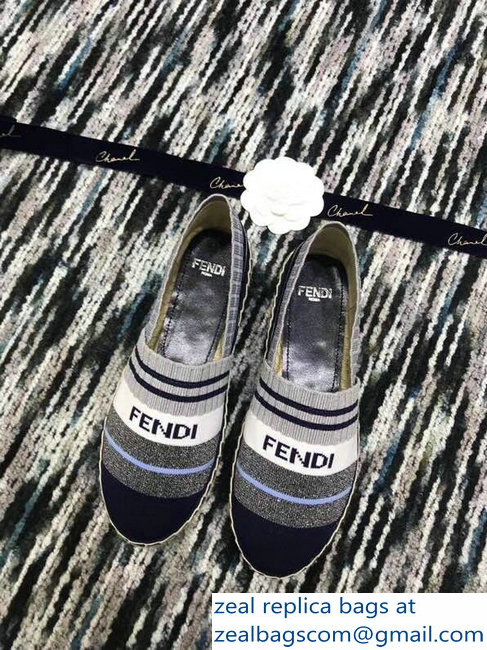 Fendi Color-Block Fabric Yarn Espadrilles Multicolor Stripe Blue 2018 - Click Image to Close