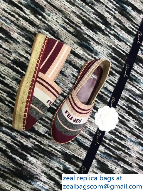 Fendi Color-Block Fabric Yarn Espadrilles Multicolor Stripe Red 2018 - Click Image to Close