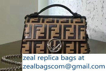 Fendi Double Micro Baguette Bag FF Pattern Printed Brown 2018