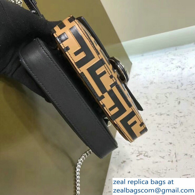 Fendi Double Micro Baguette Bag FF Pattern Printed Brown 2018