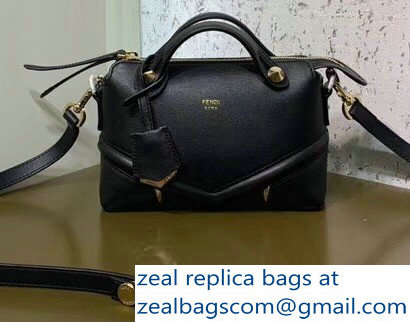 Fendi Embossed Metal Studs Bag Bugs Eyes Mini By The Way Boston Bag Black 2018