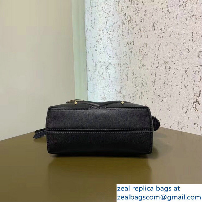 Fendi Embossed Metal Studs Bag Bugs Eyes Mini By The Way Boston Bag Black 2018 - Click Image to Close