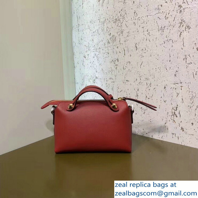 Fendi Embossed Metal Studs Bag Bugs Eyes Mini By The Way Boston Bag Red 2018