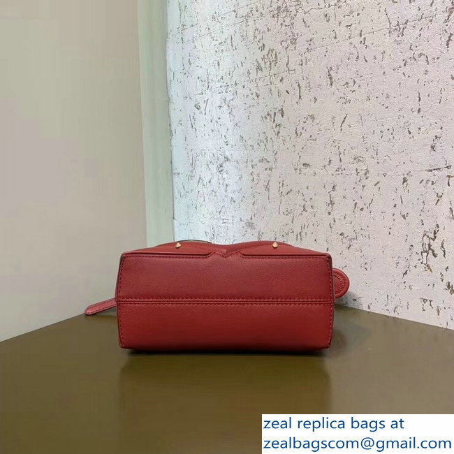 Fendi Embossed Metal Studs Bag Bugs Eyes Mini By The Way Boston Bag Red 2018 - Click Image to Close