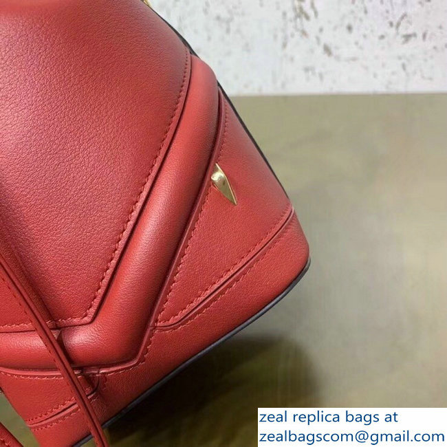 Fendi Embossed Metal Studs Bag Bugs Eyes Small Mon Tresor Bucket Mini Bag Red 2018 - Click Image to Close