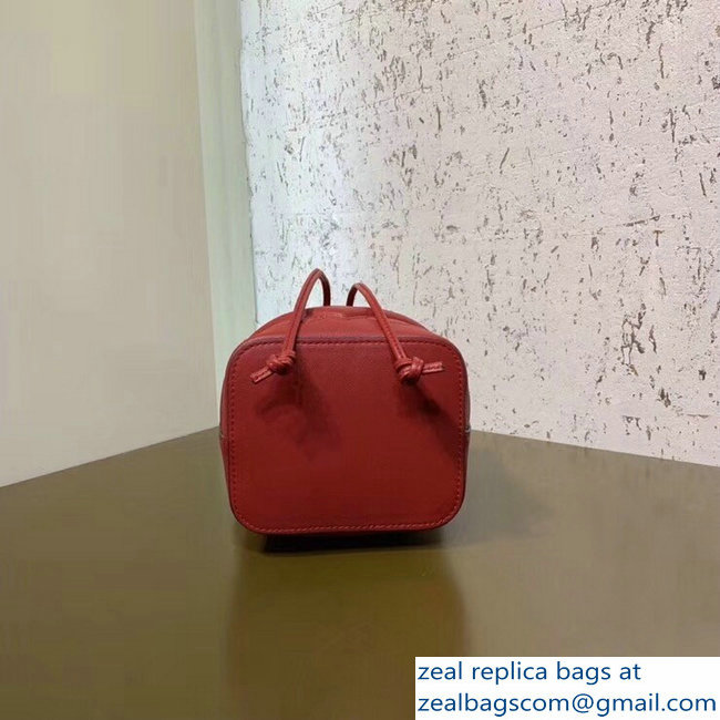 Fendi Embossed Metal Studs Bag Bugs Eyes Small Mon Tresor Bucket Mini Bag Red 2018