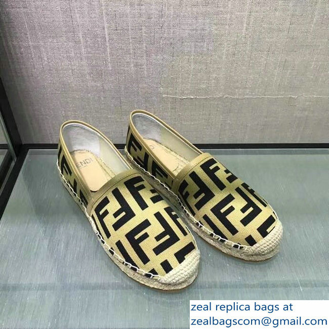 Fendi FF Logo Canvas Espadrilles Beige 2018