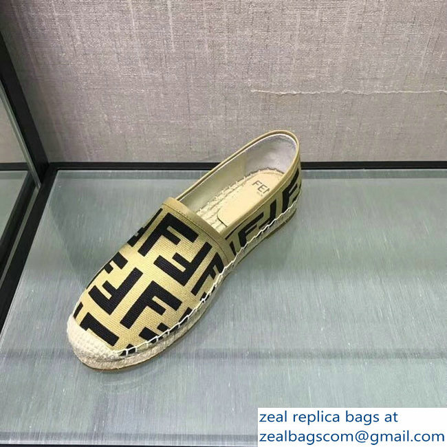 Fendi FF Logo Canvas Espadrilles Beige 2018