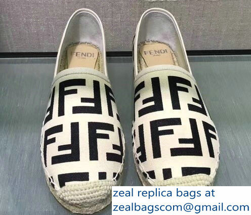 Fendi FF Logo Canvas Espadrilles Creamy 2018