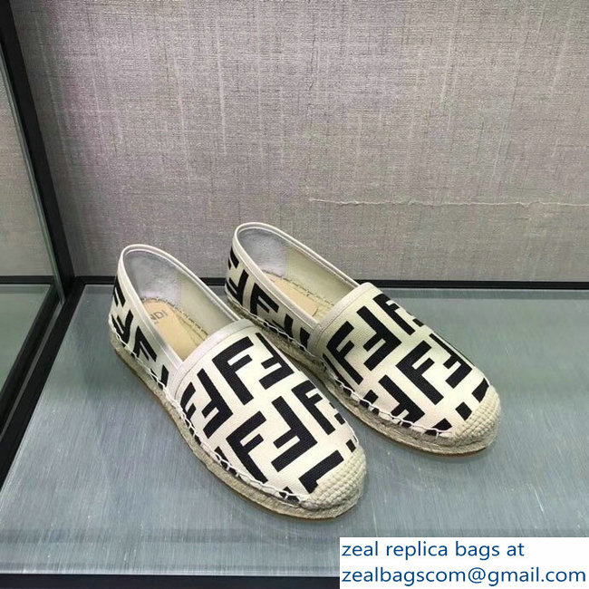 Fendi FF Logo Canvas Espadrilles Creamy 2018