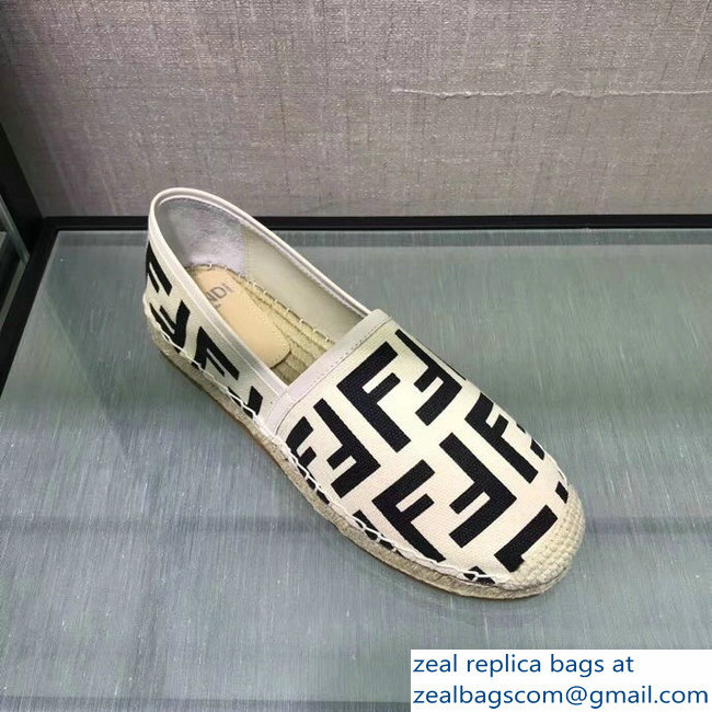 Fendi FF Logo Canvas Espadrilles Creamy 2018