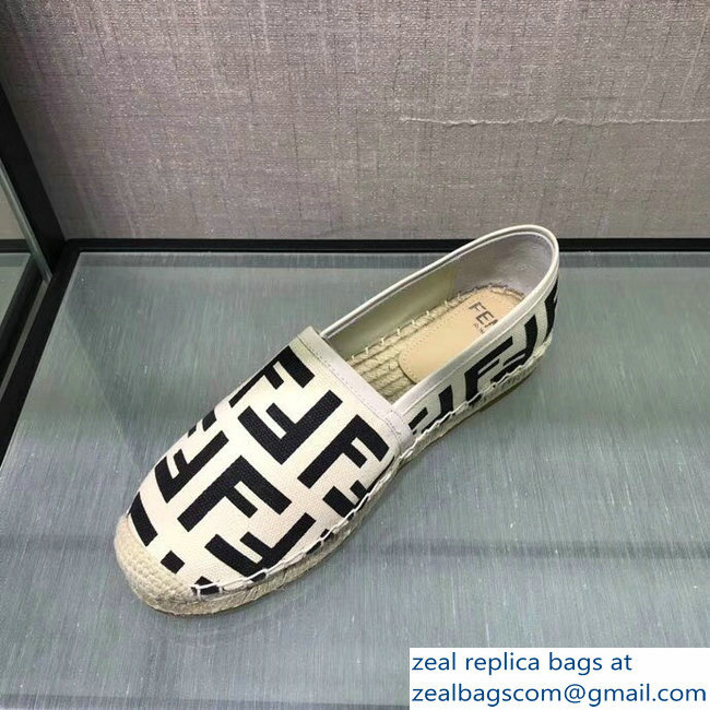 Fendi FF Logo Canvas Espadrilles Creamy 2018