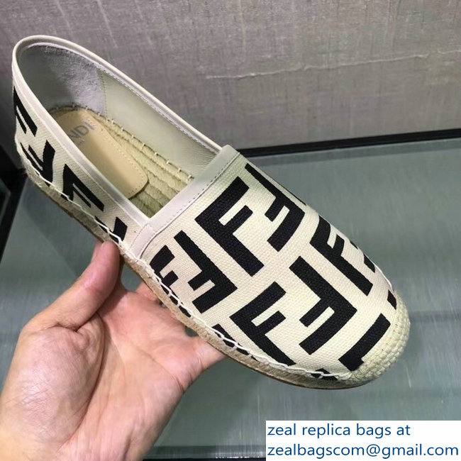 Fendi FF Logo Canvas Espadrilles Creamy 2018