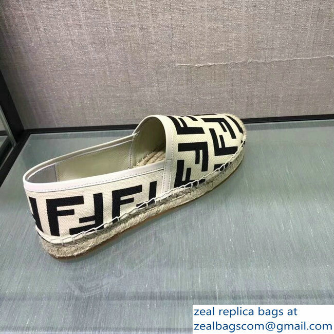 Fendi FF Logo Canvas Espadrilles Creamy 2018