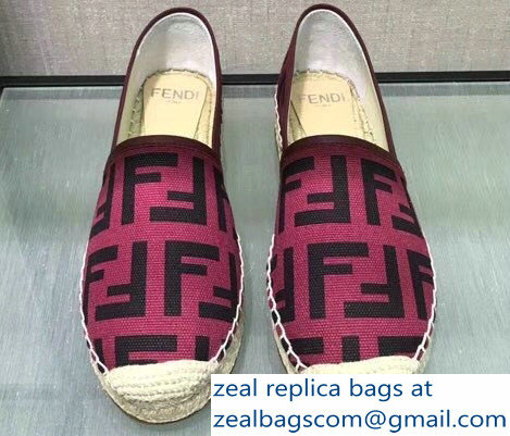Fendi FF Logo Canvas Espadrilles Red 2018