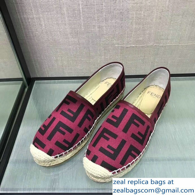 Fendi FF Logo Canvas Espadrilles Red 2018