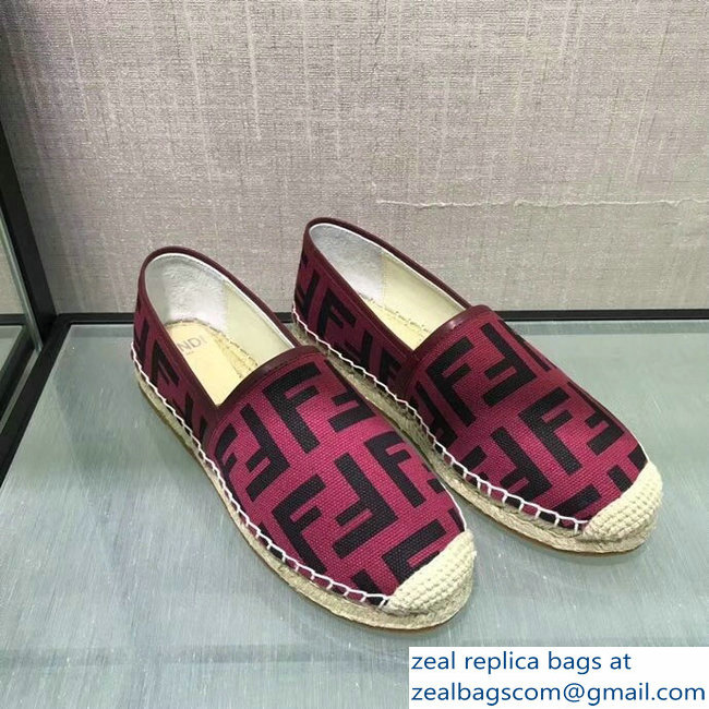 Fendi FF Logo Canvas Espadrilles Red 2018