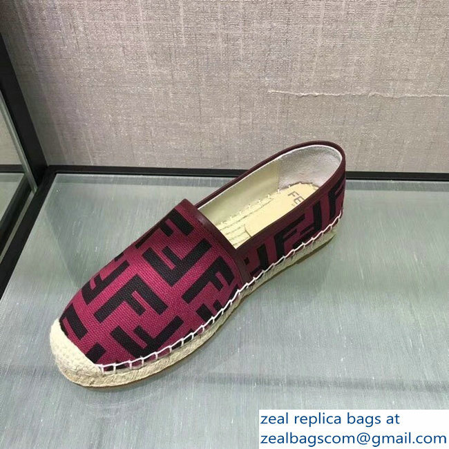 Fendi FF Logo Canvas Espadrilles Red 2018