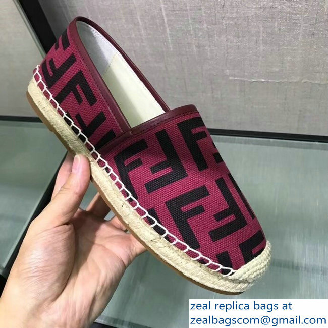 Fendi FF Logo Canvas Espadrilles Red 2018