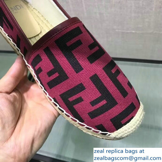 Fendi FF Logo Canvas Espadrilles Red 2018