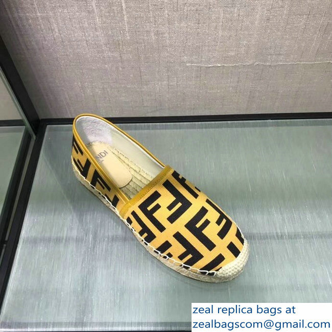 Fendi FF Logo Canvas Espadrilles Yellow 2018