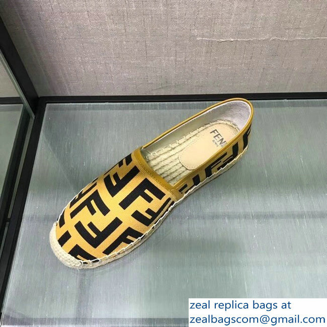 Fendi FF Logo Canvas Espadrilles Yellow 2018