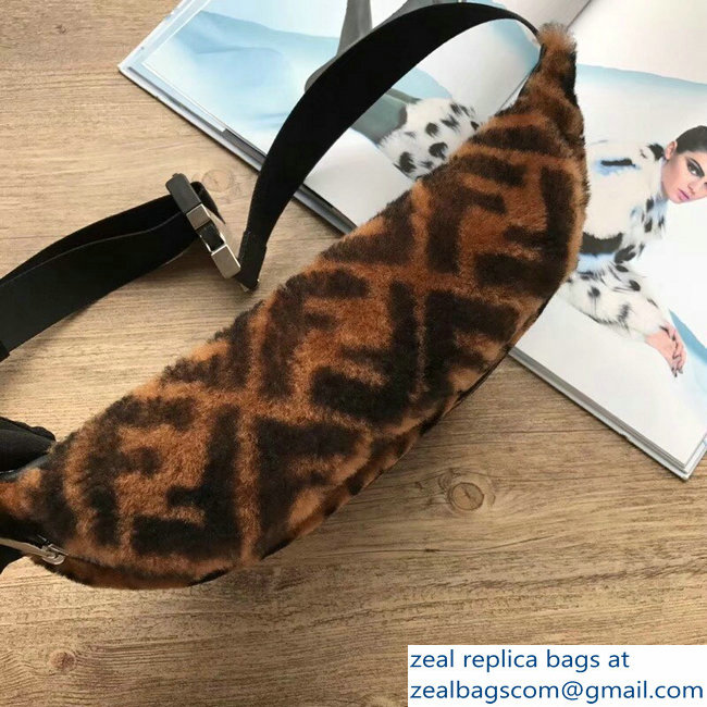 Fendi FF Print Shearling Fur Belt Bag 2018 - Click Image to Close