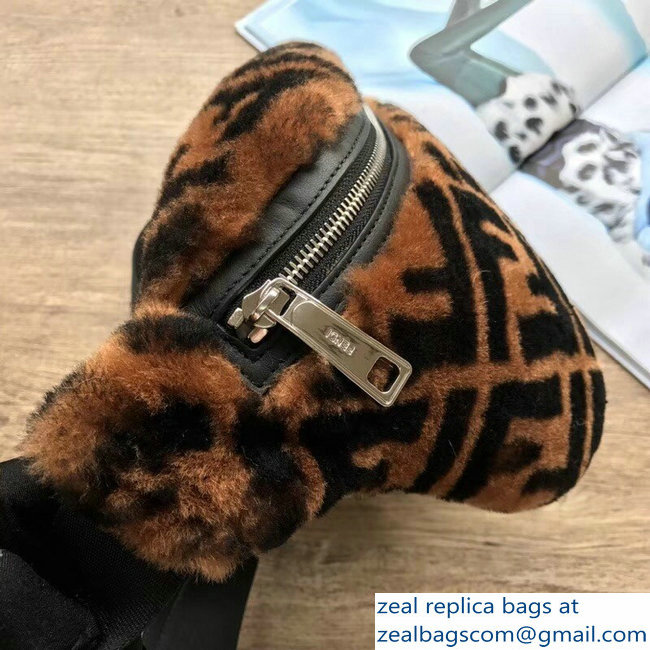 Fendi FF Print Shearling Fur Belt Bag 2018 - Click Image to Close