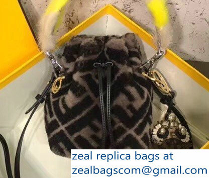 Fendi FF Print Shearling Mon Tresor Bucket Mini Bag 01 2018