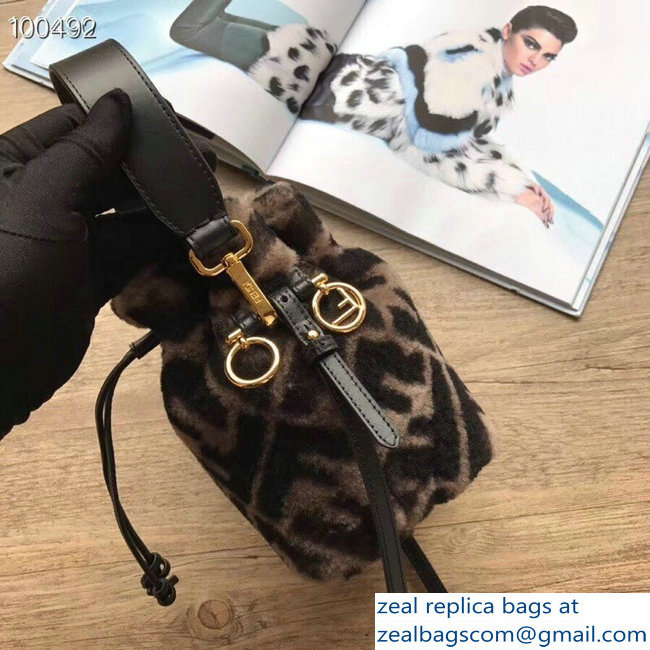 Fendi FF Print Shearling Mon Tresor Bucket Mini Bag 01 2018 - Click Image to Close