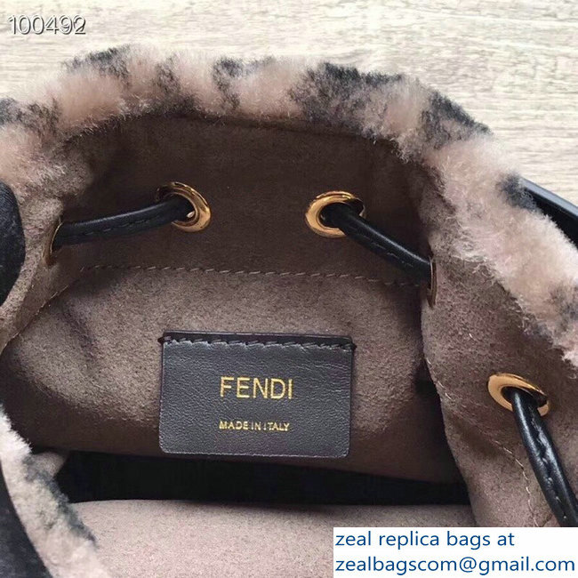 Fendi FF Print Shearling Mon Tresor Bucket Mini Bag 01 2018