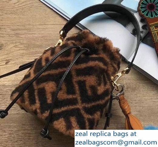 Fendi FF Print Shearling Mon Tresor Bucket Mini Bag 03 2018