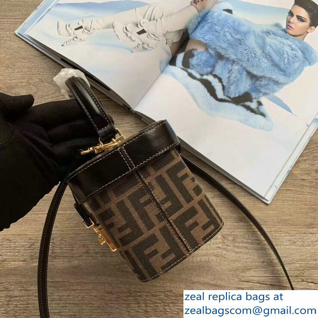 Fendi Leather and Jacquard Fabric FF Box Bag 2018