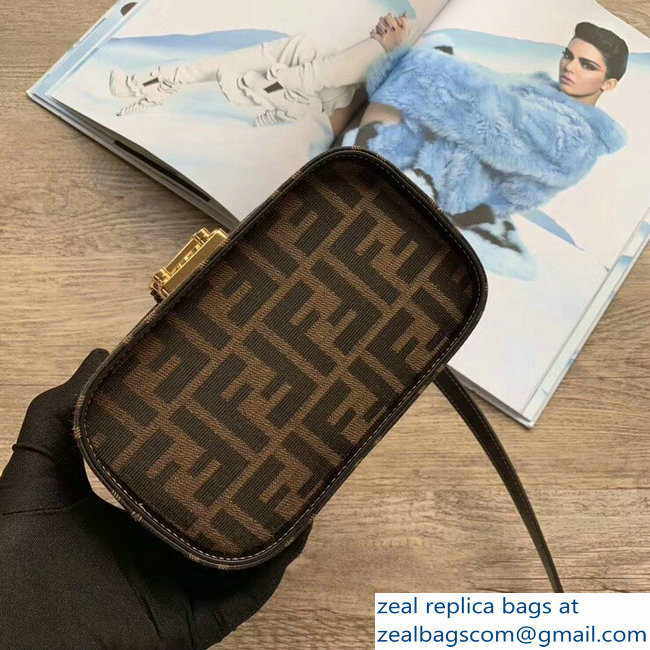 Fendi Leather and Jacquard Fabric FF Box Bag 2018