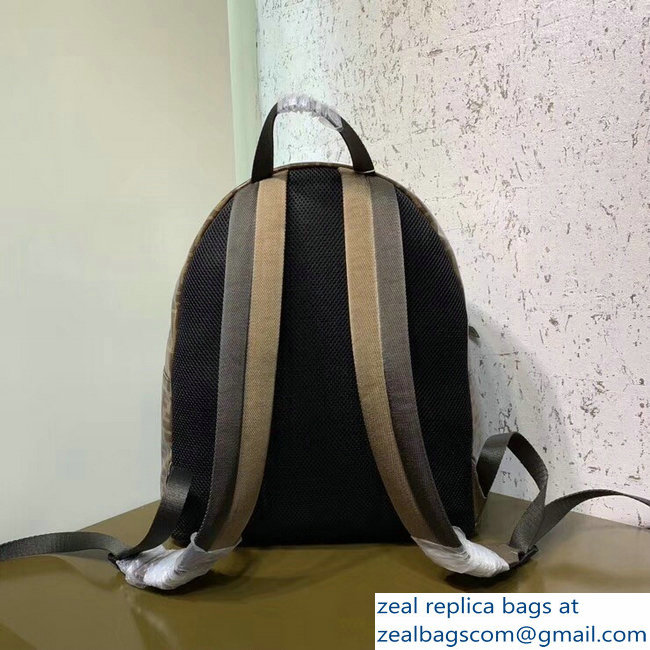 Fendi Mania Logo FF Glazed Fabric Large Backpack Bag 2018