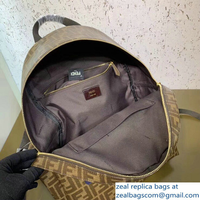 Fendi Mania Logo FF Glazed Fabric Large Backpack Bag 2018