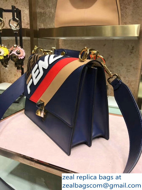 Fendi Mania Logo Medium Kan I Bag Blue 2018 - Click Image to Close