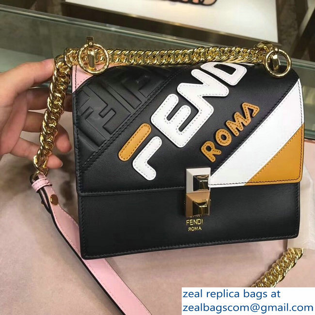 Fendi Mania Logo Mini Kan I Bag Black 2018