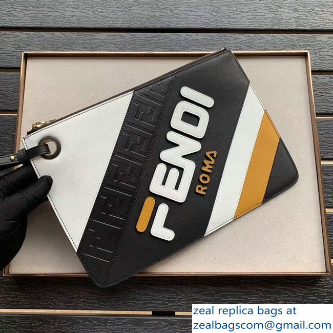 Fendi Mania Logo Slim Medium Triplette Clutch Bag 2018