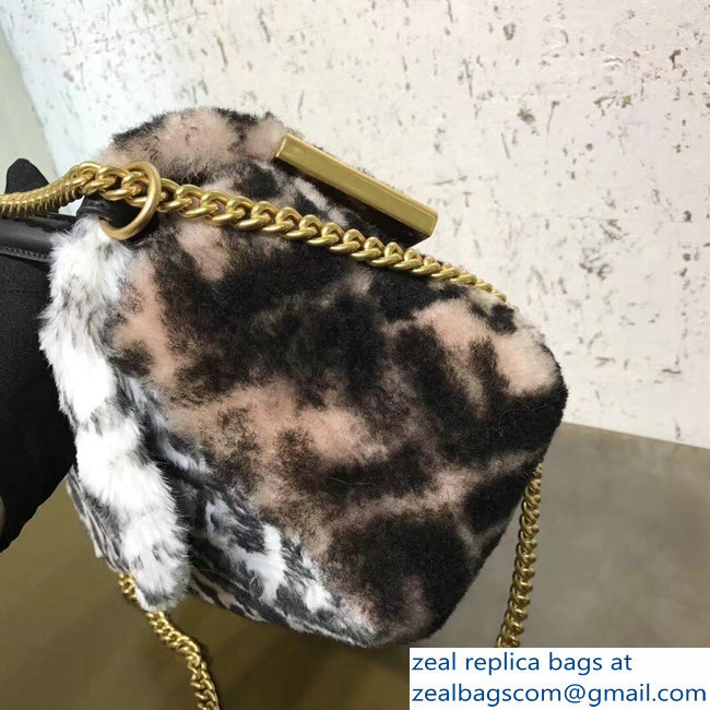 Fendi Multicolor Shearling Fur FF Double F Bag White 2018