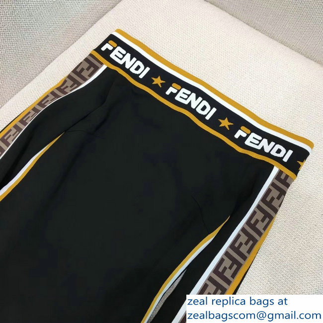 Fendi Off-The-Shoulder Midi Dress Black Jersey 2018 - Click Image to Close