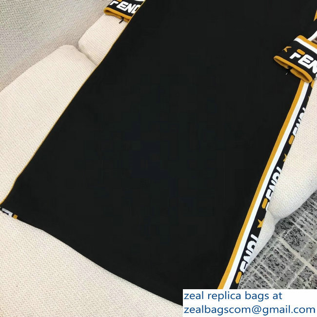 Fendi Off-The-Shoulder Midi Dress Black Jersey 2018 - Click Image to Close