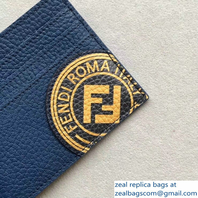 Fendi Stamp Patch Card Holder Blue 2018