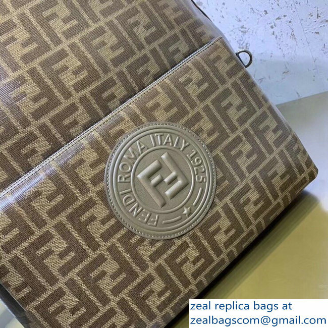 Fendi Stamp Patch FF Glazed Fabric Large Backpack Bag 2018