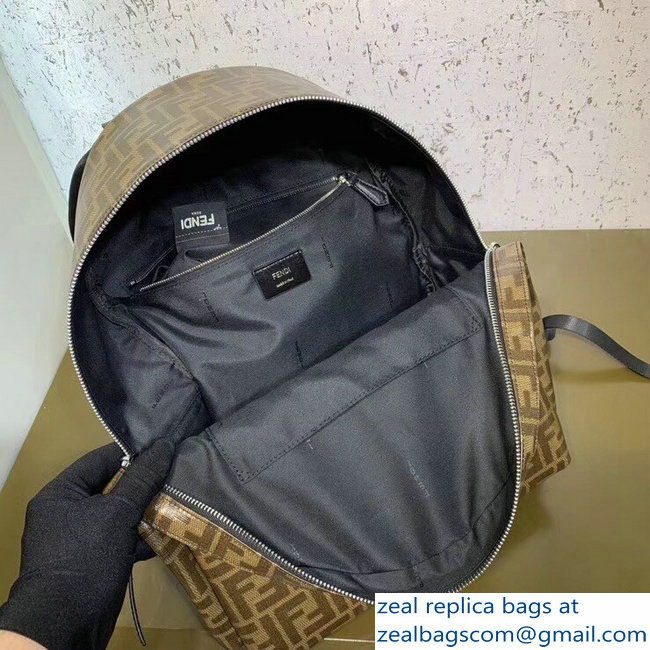 Fendi Stamp Patch FF Glazed Fabric Large Backpack Bag 2018